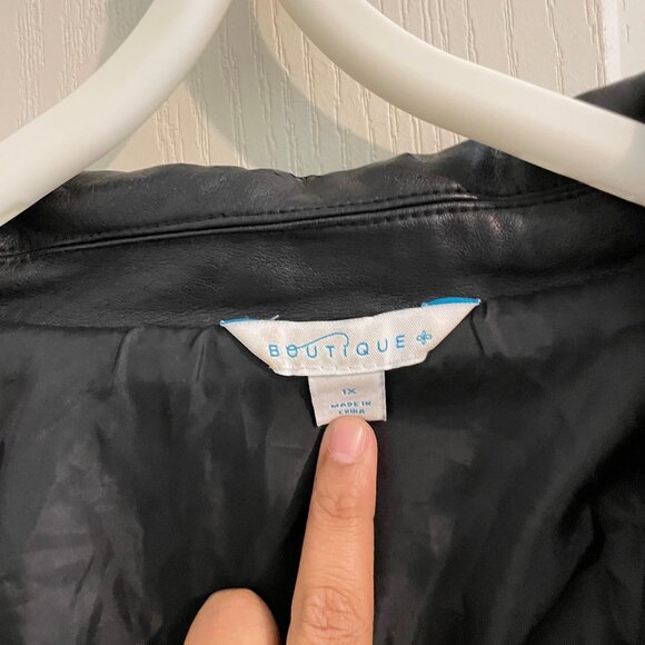 Faux Leather Jacket - 1X - Picture 2 of 3